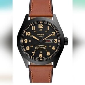 Fossil Men's Black and Brown Watch